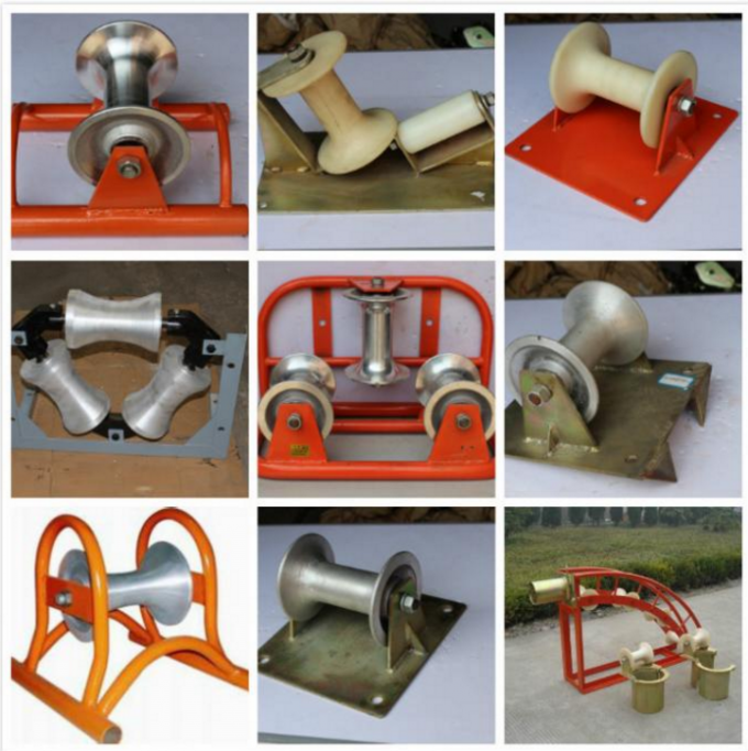 10.5Kg Galvanzied Frame Cable Laying Roller , Cable Pulling Rollers