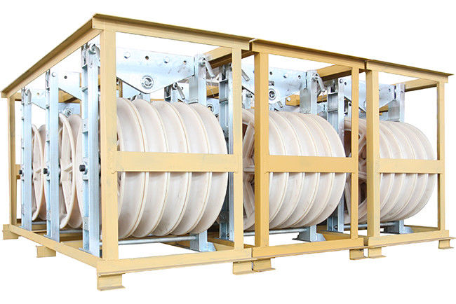 Overhead Power Line Triple Aluminum Wheel Conductor Stringing Blocks