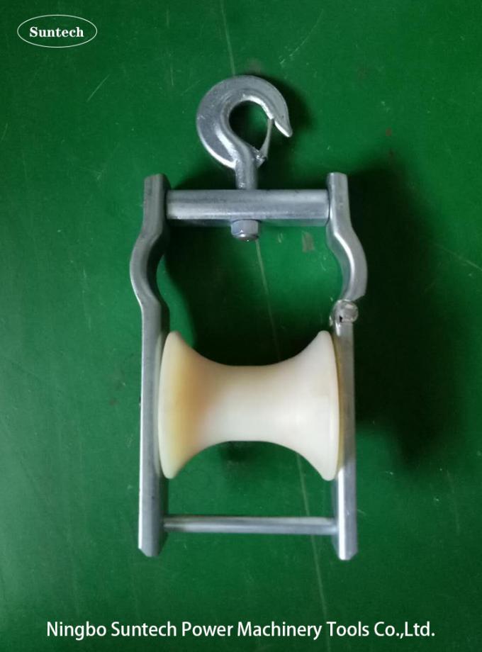 80mm Aerial Cable Conductor Pulley Stringing Roller Block For Overhead Line