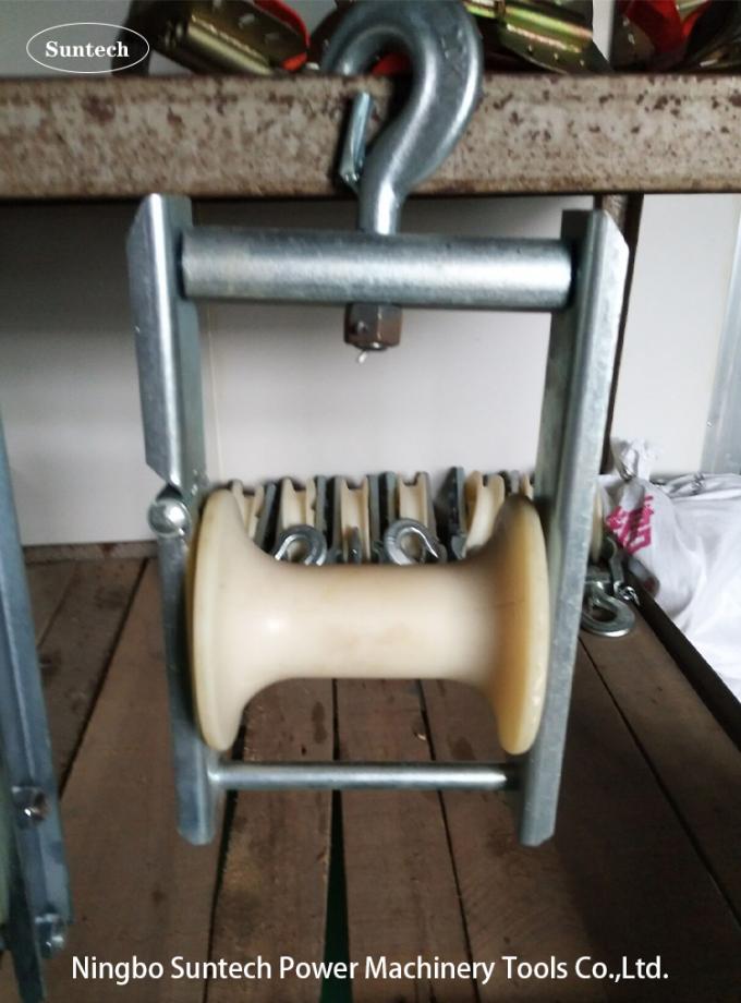 80mm Aerial Cable Conductor Pulley Stringing Roller Block For Overhead Line