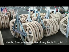 Front And Rear Wheels Tandem Sheave Stringing Block Nylon Sheave Galvanized  Frame