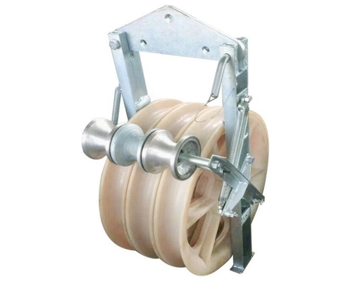 508 mm Transmission Line Conductor Stringing Pulley Block With Grounding Rollers