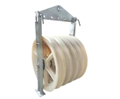MC Nylon Wheels OPGW Wire Stringing Pulley Block With Galvanized Steel Frame