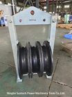 3 Nylon Sheaves With Rubber Bundled Overhead Conductor Stringing Blocks