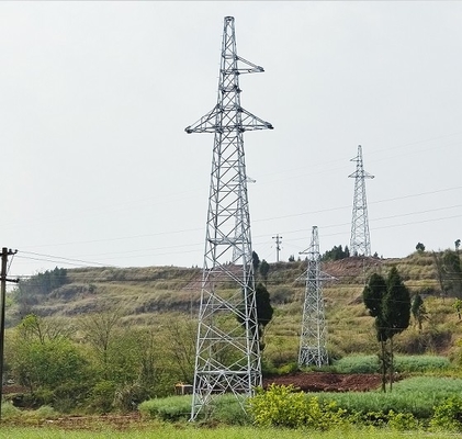 Tubular Hot Dip Galvanized 330kv Angel Steel Lattice Tower