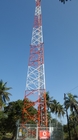 Three Legged Angular 33KV Telecommunication Steel Tower With Antenna &amp; Mw Brackets