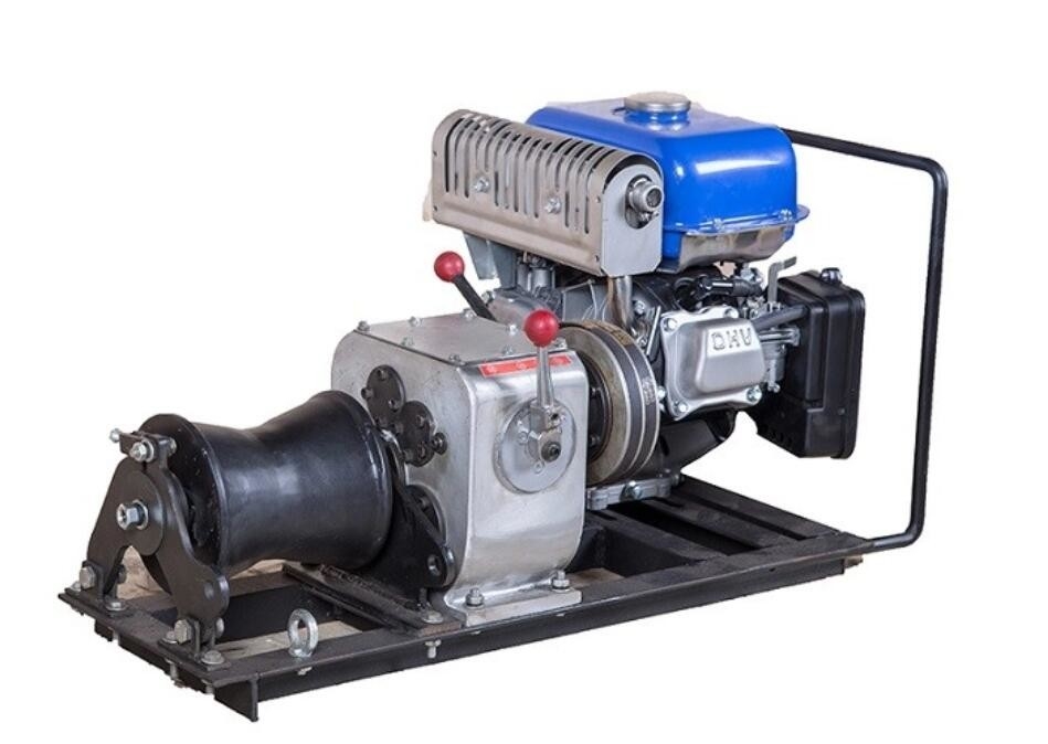 JJM1Q Line Construction 1 Ton Winch , Cable Pulling Gasoline Powered Winch