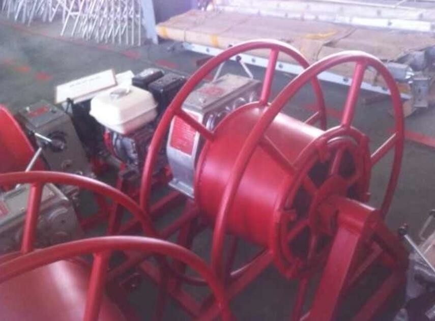 Petrol engine powered cable winch puller 5 ton for conductor taking up