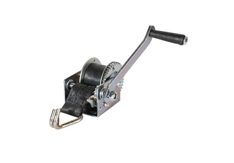 800 Lb Manual Hand Winch With Strap , Hand Crank Boat Winch