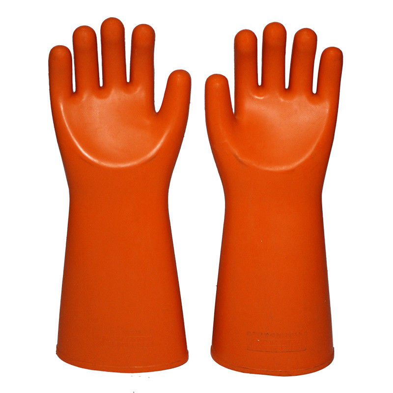 Straight Cuff Rubber Latex 35KV Insulating Electric Gloves