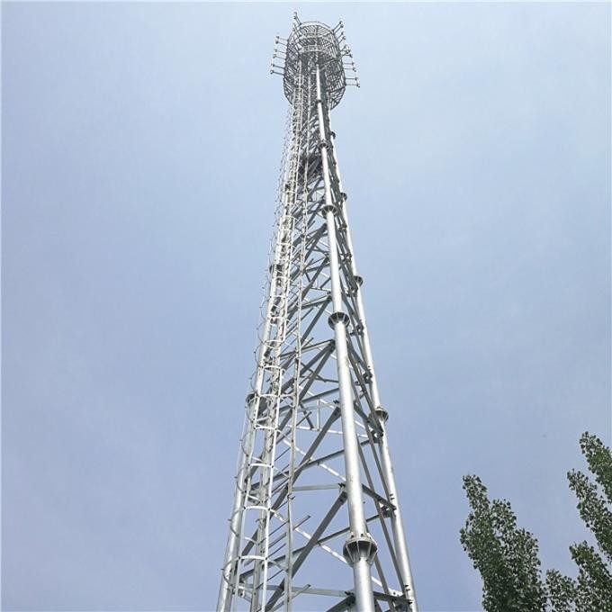 3 Legged 60m Galvanized Angle Steel Self Supporting Telecom Tower