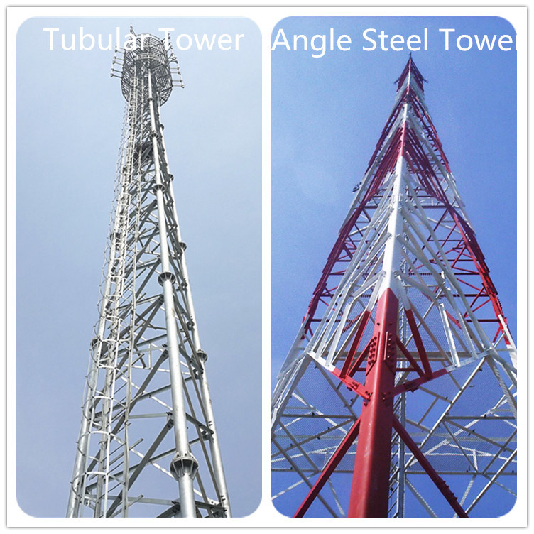 Tubular Q345B Q235B Steel Self Supporting Telecom Tower