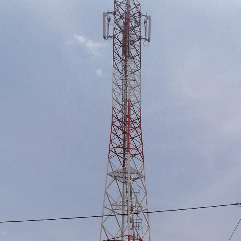 4 Legs Self Supporting Telecommunication Steel Tower With Fall Arrest