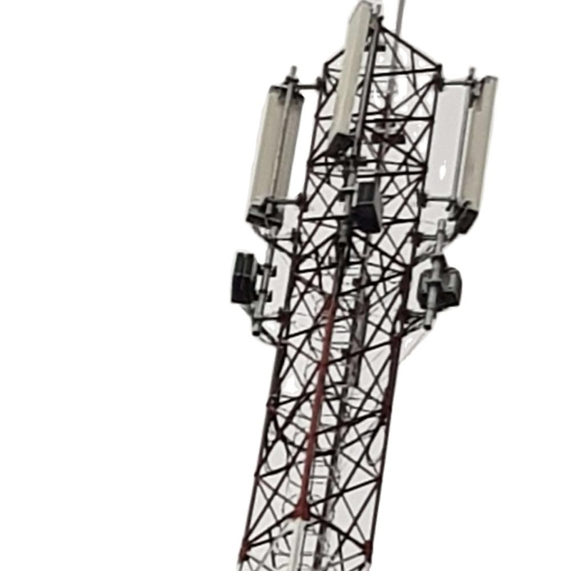 Q420 Telecommunication Steel Tower 4 Legs Angular Hot Dip Galvanized And Accessories