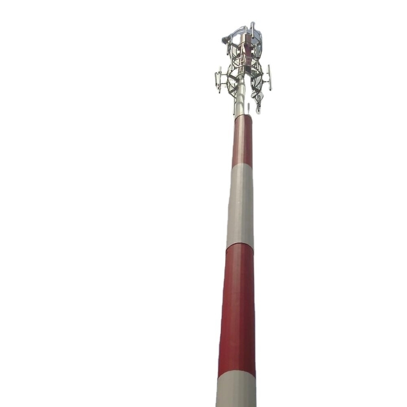 Steel Monopole Tower For Telecom Hot Dip Galvanized