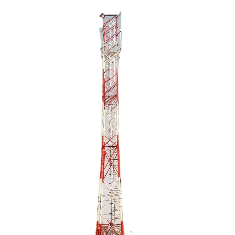 Monopole Communication Guyed Mast Steel Tower 20m High