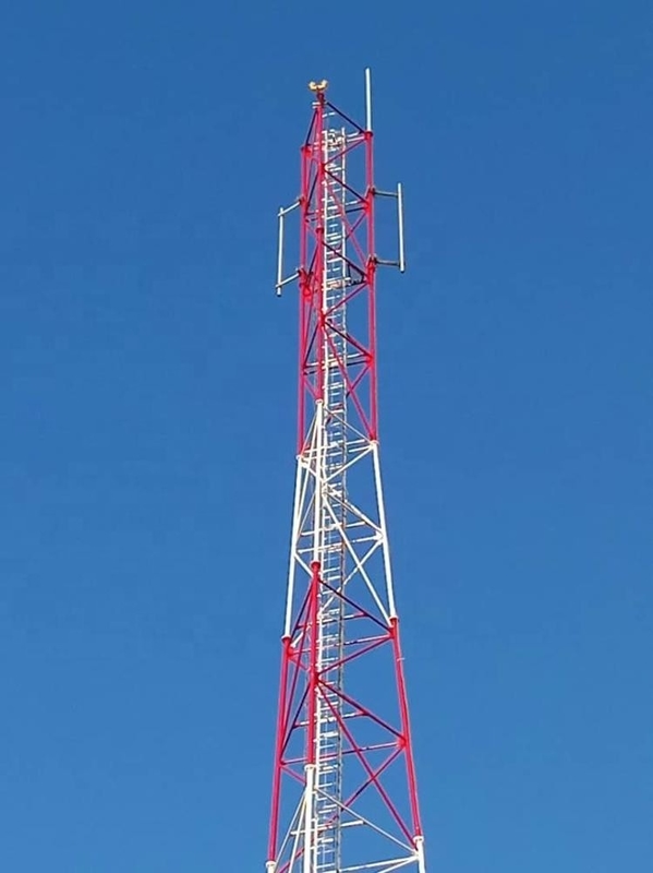 Tubular Steel Telecom Tower With Hot Dip Galvanized And Brackets