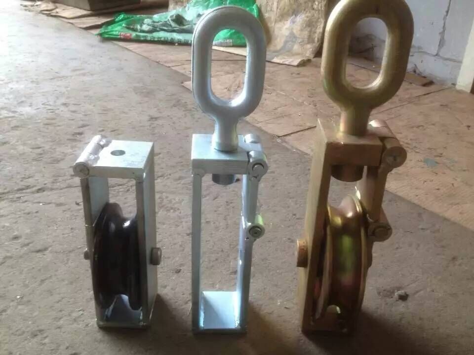 180mm Tighten Up Conductor 80KN Wire Cable Pulley Block