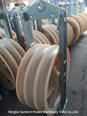 Transmission Line Stringing Tools Bundled Conductor Pulley Block 822mm Diameter