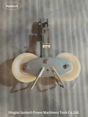 Front And Rear Wheels Tandem Sheave Stringing Block Nylon Sheave Galvanized  Frame