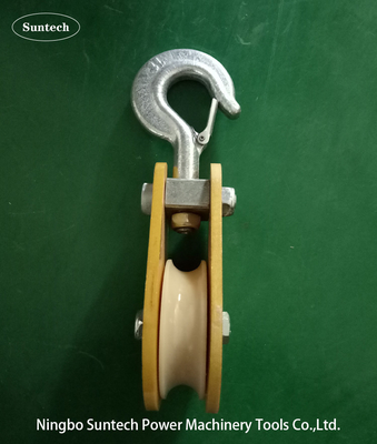 Transmission Line Stringing Tools Insulated Nylon Sheave Hoisting Tackle