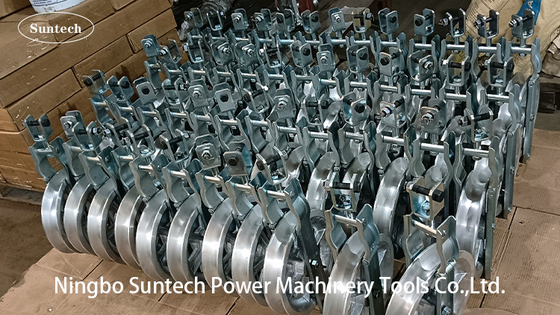 Transmission Line MC Nylon Wheels Conductor Stringing Blocks With Aluminum Rollers