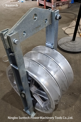 Transmission Line MC Nylon Wheels Conductor Stringing Blocks With Aluminum Rollers