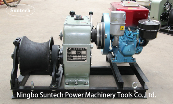 Stringing Wire Powered High Speed Winch Cylindrical Shape Steel Rope Coming