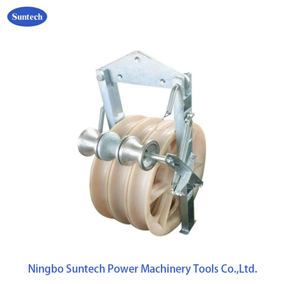 508 mm Transmission Line Conductor Stringing Pulley Block With Grounding Rollers