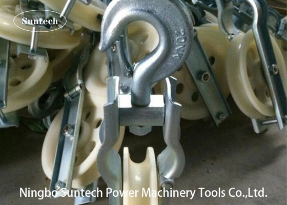 Single Sheave Cable Pulling Pulley With Hook For Stringing Cable Conductor