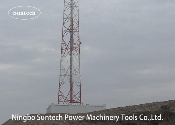 ANSI 4 Legged Lattice Antenna Tower Galvanized Steel Angular With Bracket