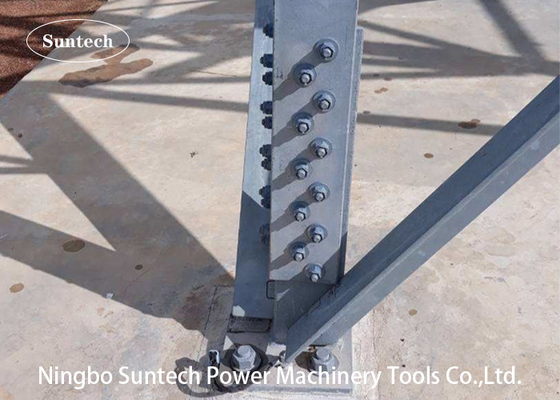 ANSI 4 Legged Lattice Antenna Tower Galvanized Steel Angular With Bracket