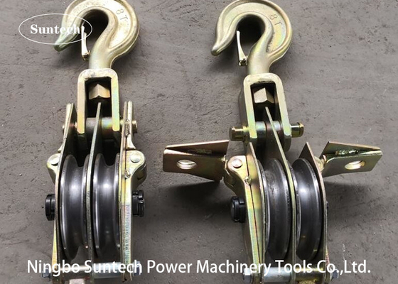 Two Open Type Hook Pulley Block 30kN Conductor Stringing Tools