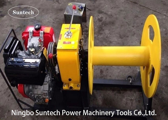 Gasoline Diesel Engine Cable Winch Puller Take Up Stringing Equipment 5 Ton 20KN