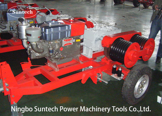 Honda Engine 5 Ton Double Capstan Winch Cable Pulling Machine For Power Construction