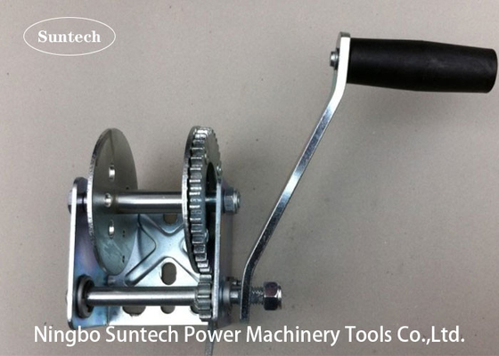 800 Lb Manual Hand Winch With Strap , Hand Crank Boat Winch