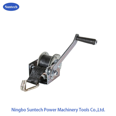 800 Lb Manual Hand Winch With Strap , Hand Crank Boat Winch