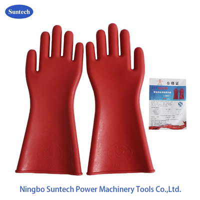 Straight Cuff Rubber Latex 35KV Insulating Electric Gloves