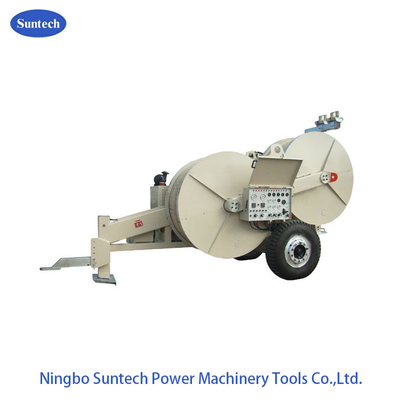 Two Bundles 2X80KN Stringing Tension Equipment , Overhead Line Hydraulic Cable Puller Tensioner