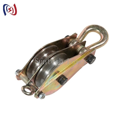 10KN Erect Line Tower Erection Tools Three Wheels Steel Hoisting Tackle