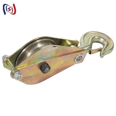 Three Wheels Steel Hoisting Pulley Tackle 2T For Erecting Pole