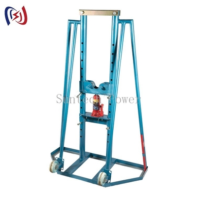 10T Hydraulic Pulling Electrical Cable Drum Roller Stand With Wheels