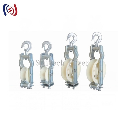 Angled Cross Arm Mounted Hook Style Conductor Stringing Blocks