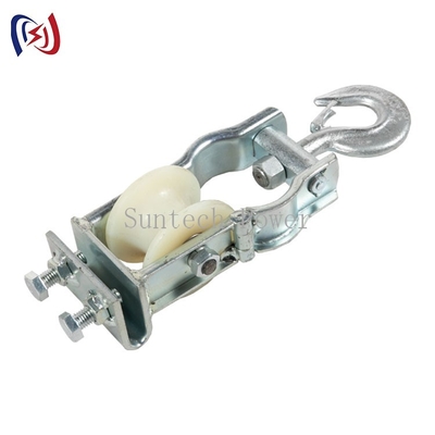 Single Sheave Cable Pulling Pulley With Hook For Stringing Cable Conductor