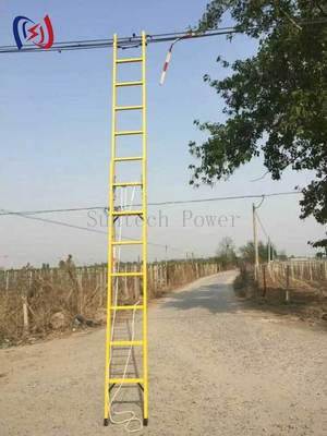 Professional Insulated Straight Ladder 2-8M Model with Light Epoxy Resin and 1 Year Warranty for Live Line Electrical Work