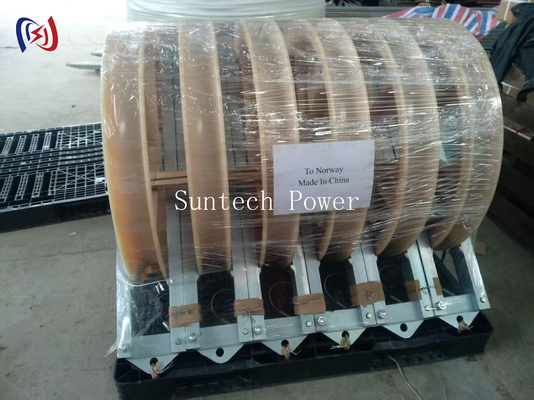 Conductor Stringing Block with 760x120x480mm Outline Size, 50-150KN Rated Load, and R570 Bend Radius for High Tension Stringing