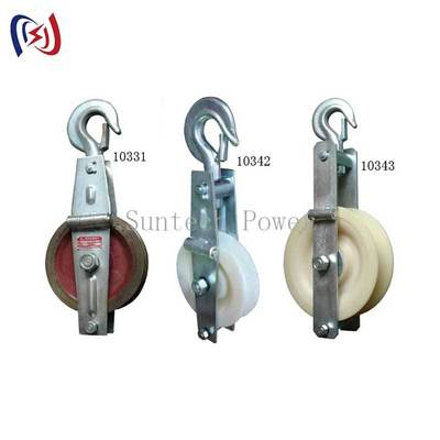 Heavy Duty Grounding Wire Stringing Block with 5kn-150kn Rate Load and 660x560x100mm Sheaves Size for Grid Construction