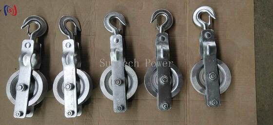 Professional Single Sheave Stringing Block with 5-20KN Rated Load and Aluminum Sheave for Lightweight Overhead Conductor Stringing