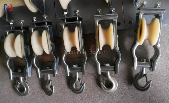 Sitting and Hanging Type Dual-Use Stringing Block with 5-20KN Rated Load and Lightweight 2.1-3.4KG for Overhead Line Installation