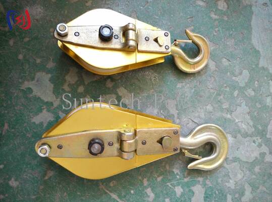 Lightweight Aluminum Alloy Hoisting Tackle with Nylon Sheave and 10-100KN Rated Load for Overhead Electrical Work